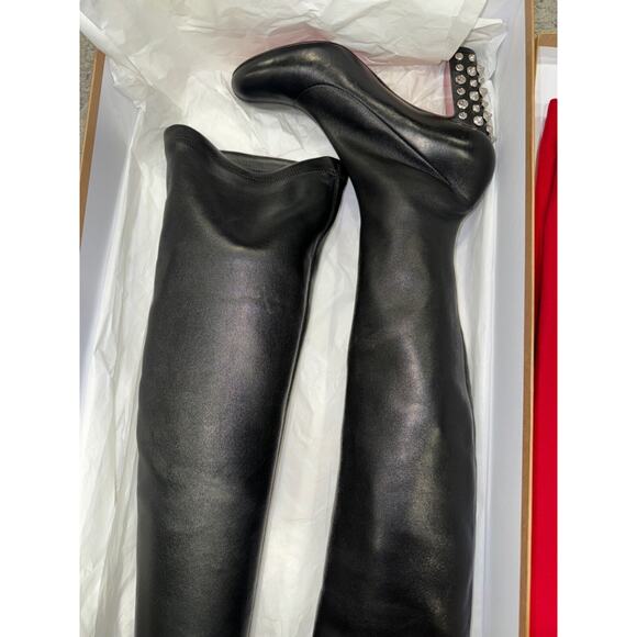 Christian Louboutin Study Stretch 85 Black Nappa Leather Knee High Heel Boot 36 - Picture 7 of 16